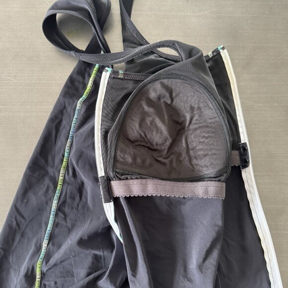 Gottex Profile Sport Black Full Zip Tankini Racerback Swimsuit Bathing Suit 16 - Picture 8 of 11